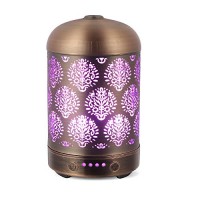 COOSA 100ml Dandelion Pattern Ultrasonic Aroma Diffuser US Plug Standard Aroma Mist Humidifier with 7 Colorful LED Light Great for Home & Office (Copper) - B0716CFDNL